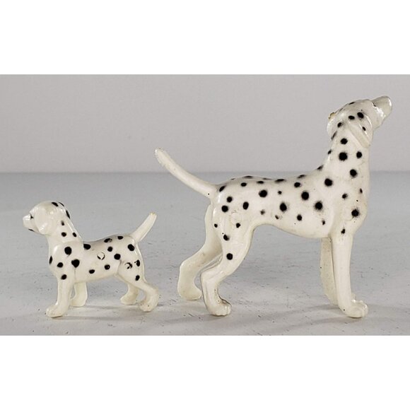 Vintage Dalmatian Figurines Mom Puppy Hard Plastic - Picture 3 of 5